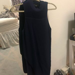 NWOT Topshop Navy blue mock neck dress